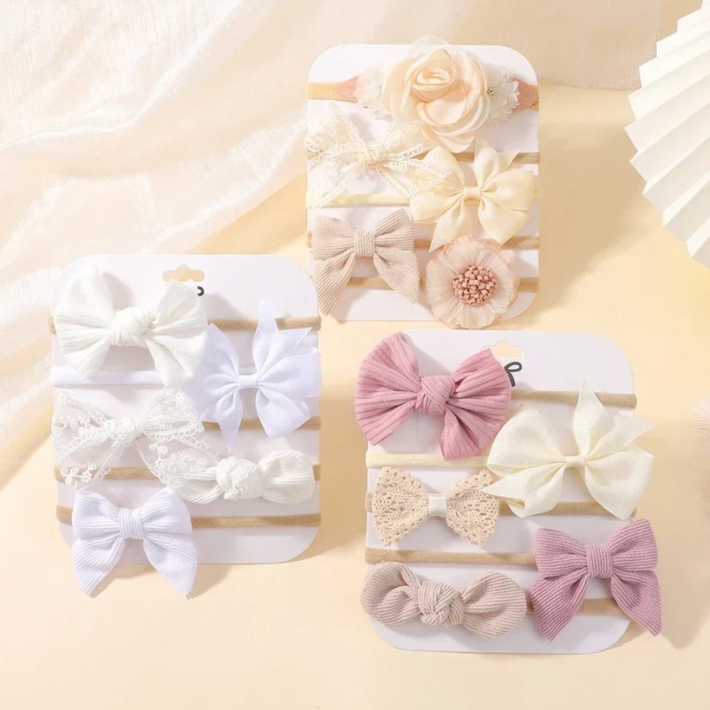 5Pcs Baby Flower Lace Bow Head - Baby Products Set ulasan dan harga