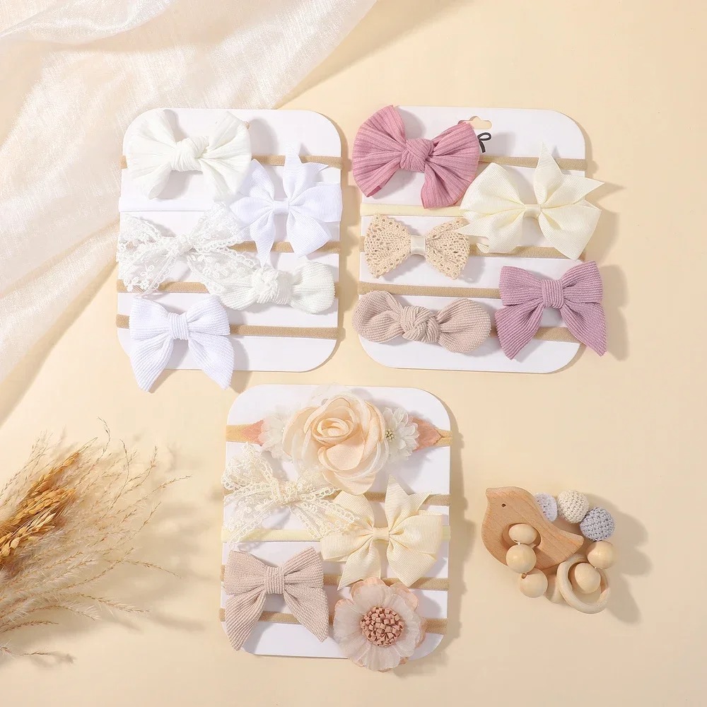 5Pcs Baby Flower Lace Bow Head - Baby Products Set ulasan dan harga