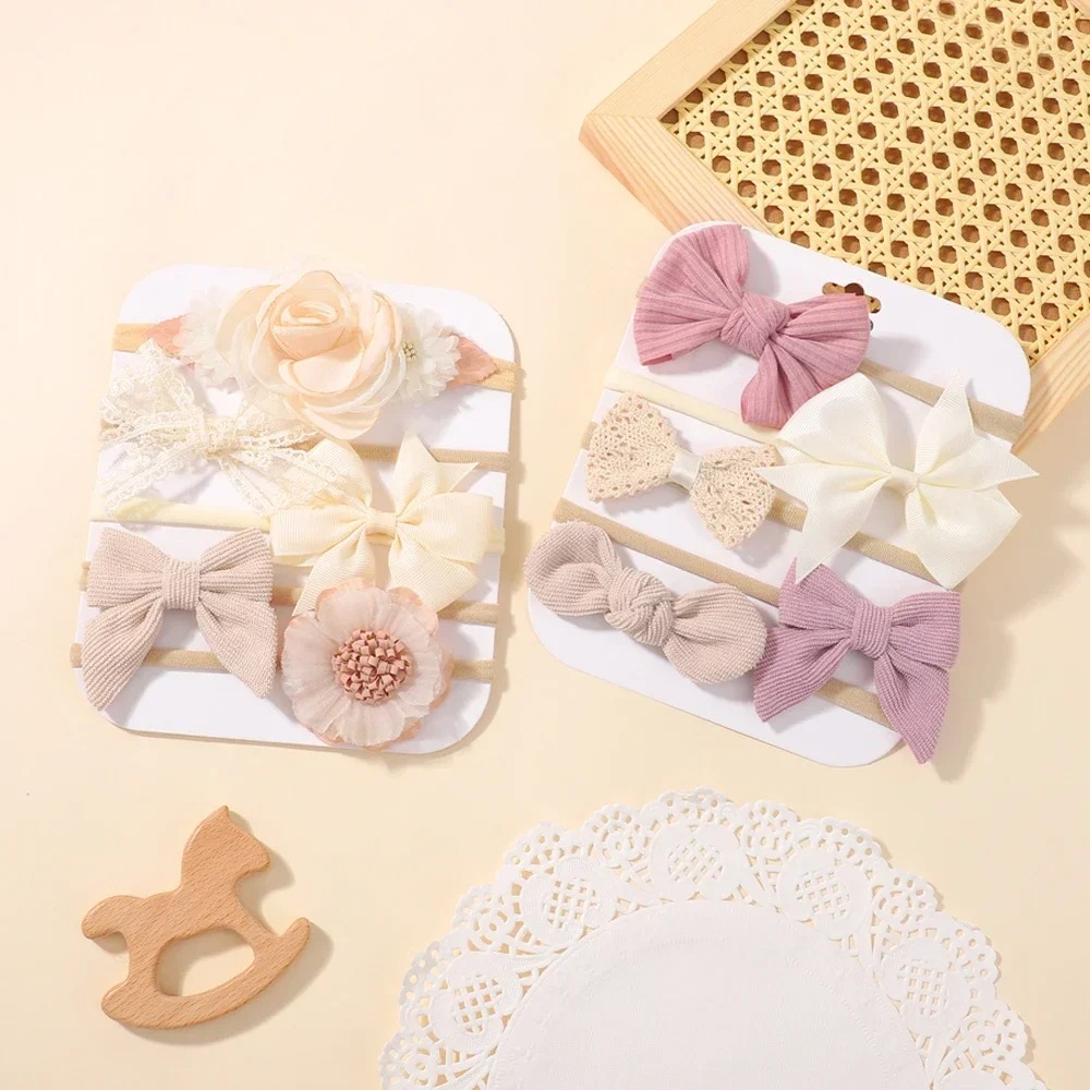 5Pcs Baby Flower Lace Bow Head - Baby Products Set ulasan dan harga