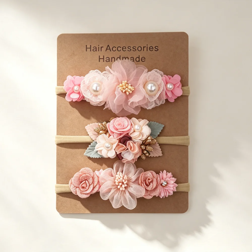 3pcs Baby Girl Elastic Headban - Baby Products Set ulasan dan harga