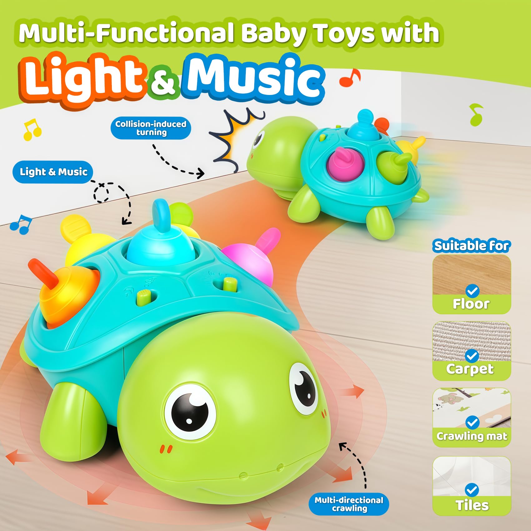 Baby Musical Turtle Crawling T - Baby Walker Activity ulasan dan harga